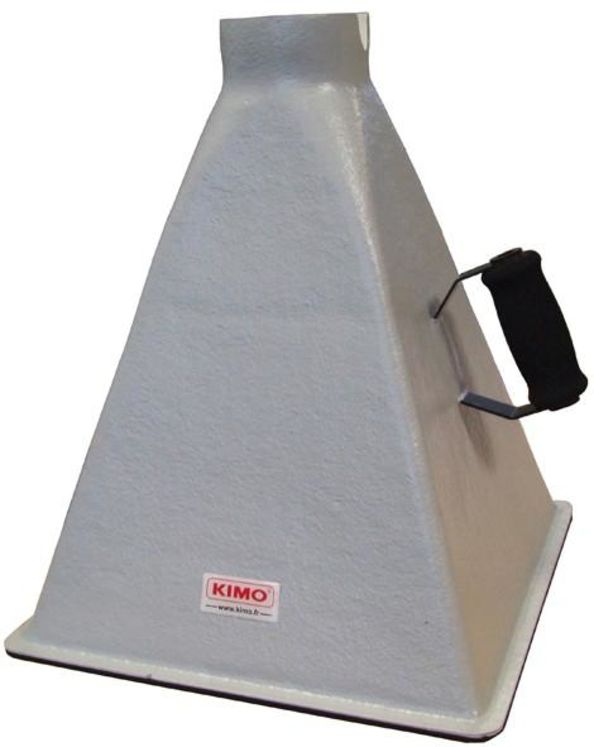 Cône de débit 350x350mm, 10-400m³/h, pour anémomètre à hélice Ø100mm Kimo