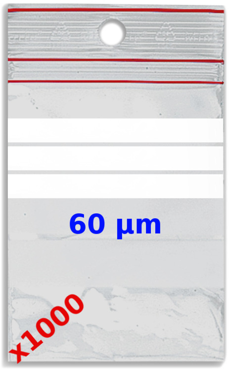 Lot de 1000 sachets de prélèvement amiante pour envoi en laboratoire, 60µm, taille 12x18cm