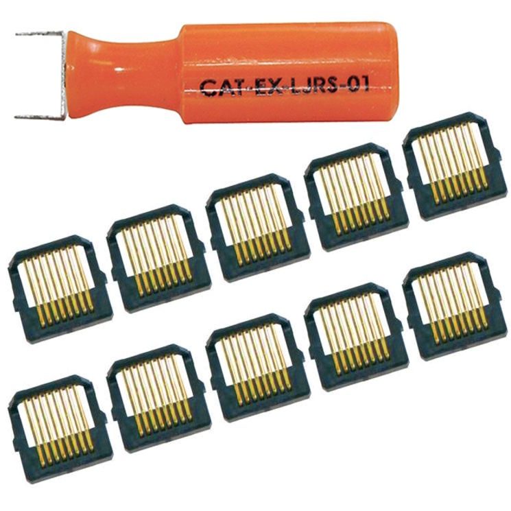 Kit de remplacement d'inserts connecteur RJ45 (outil + 10 connecteurs)