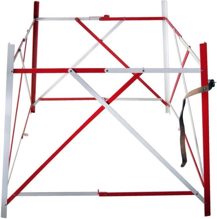 Barrière carrée de protection garde fou, 1x1m, rouge et blanche
