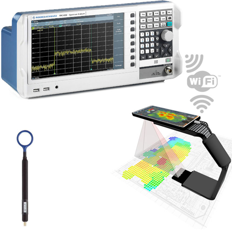 Kit de cartographie et de mesure des champs électromagnétiques en 2D et 3D - version pour les basses fréquences