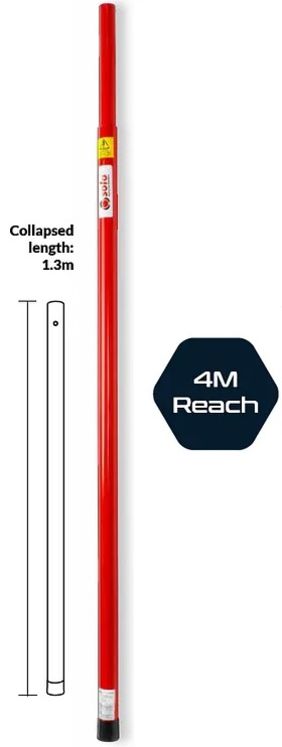 Perche télescopique 2 sections - 1.3-2.2m - Hauteur d´accès 4m max