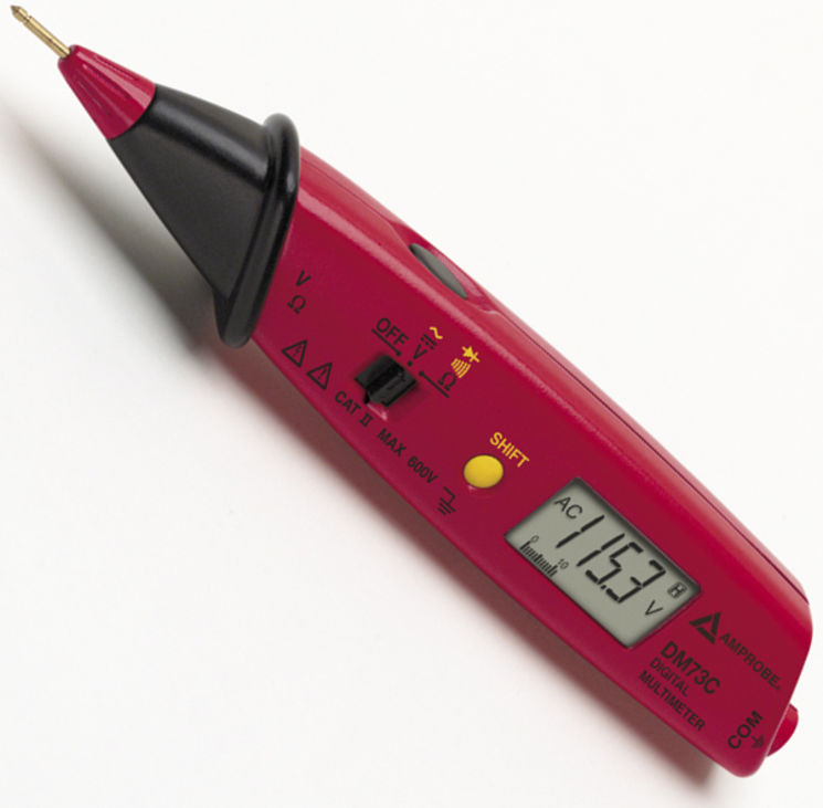 Multimètre numérique portablecompact, format stylo, 3400 points, 600V AC/DC
