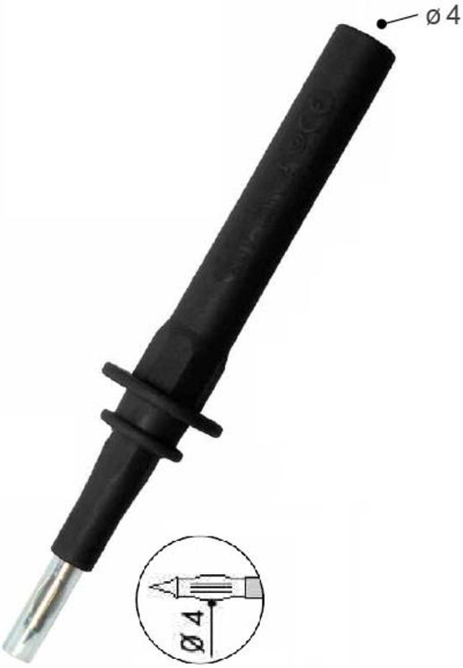 Pointe de touche diam.4mm avec fusible 6x32 0.5A/1kV, fourreau rétractable - Couleur au choix