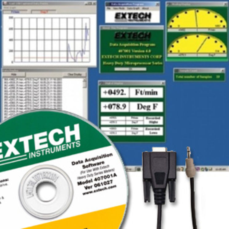 Logiciel PC et cordon RS232 pour appareils Extech