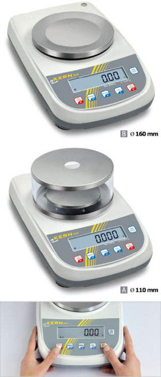 Balance de précision 1200g; 0.003g; calibration interne; plateau diam 110mm avec paravent
