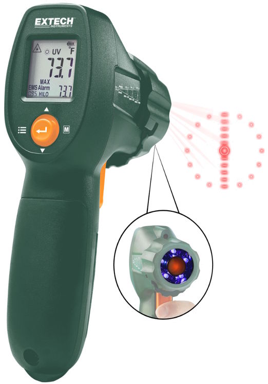 Thermomètre infrarouge avec lampe UV de détection de fuites