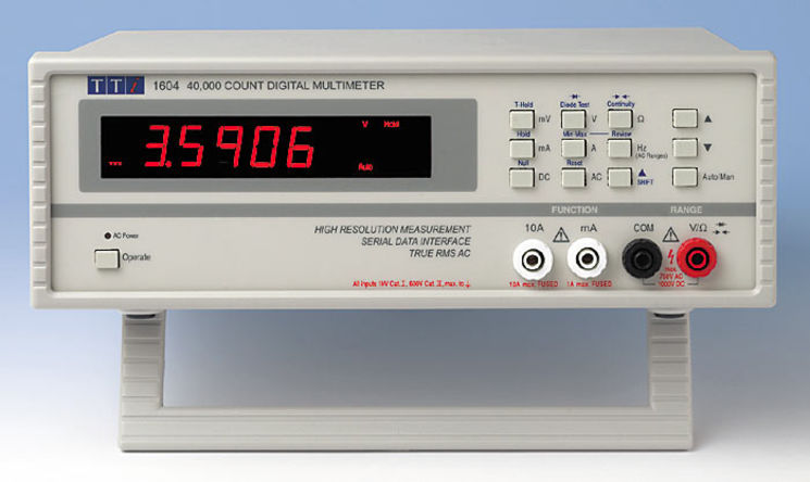 Multimètre numérique de table TRMS, 40 000 points, 0.08%, 1000V DC, 750V AC, 10A AC/DC