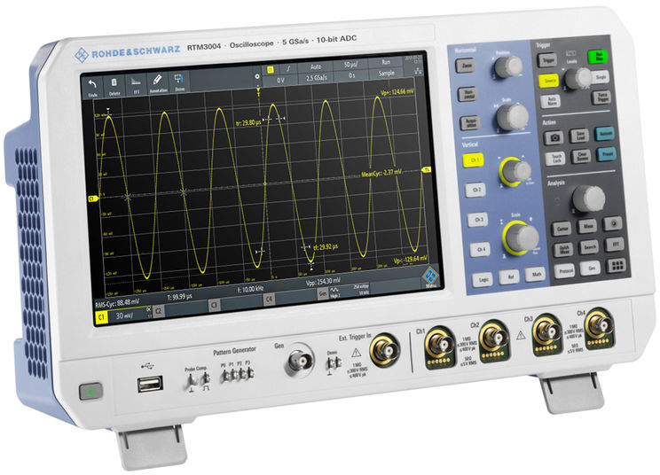 Oscilloscope numérique RTM3004 options incluses: 500MHz, 4 voies, AWG, décodages de bus, mémoire segmentée, etc...