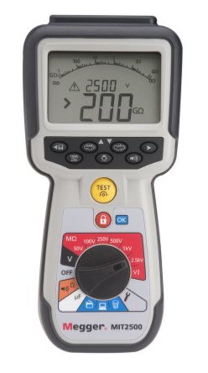 Isolamètre MIT2500-LG1 0,5/1/2,5kV - 20GOhms, voltmètre 600V