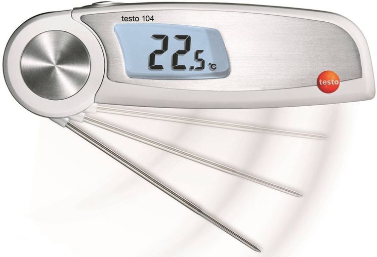 Thermomètre de pénétration étanche (IP65) pour aliments - conforme HACCP, EN 13485 - sonde repliable