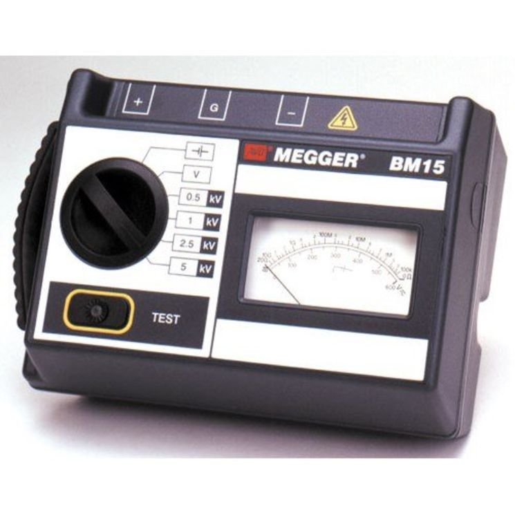 Isolamètre Analogique BM15 0,5/1/2,5/5kV - 20 GOhms, voltmètre 600V