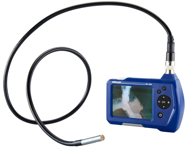 Mini endoscope vidéo, diam.7.6mm longueur 1m, écran couleur 3.5", enregistrement sur carte uSD