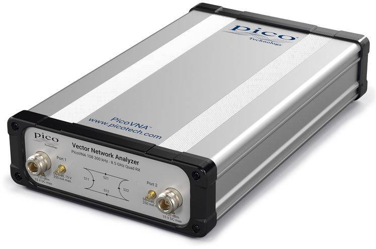 Analyseur de réseau vectoriel 8.5 GHz - USB - dynamique 124dB, bruit 0.005dB RMS max - sauvegarde sur déclenchement, correction VSWR