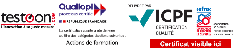 testoon est certifié qualiopi - actions de formation - délivré par ICPF