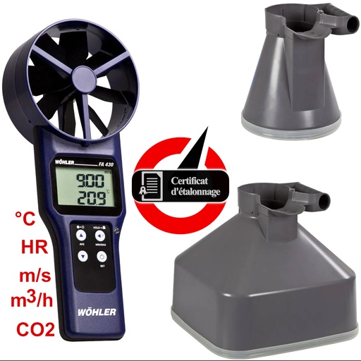 [WOHFA430-Set2cones-cert] Set Wöhler FA 430 avec 2 cônes de mesure